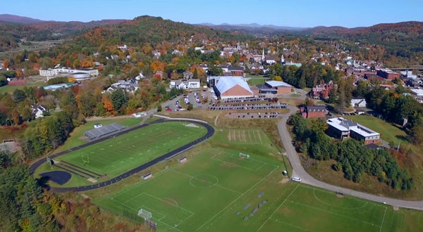 Ariel view of athletic fields