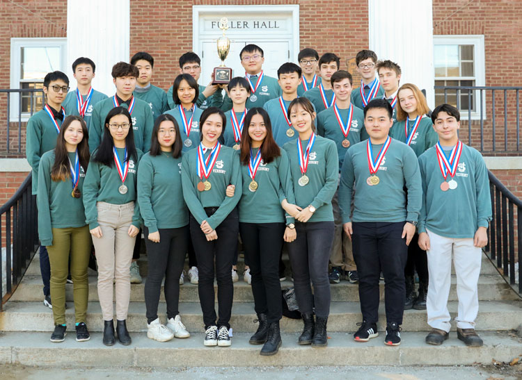 SJA Science Olympiad team with medals