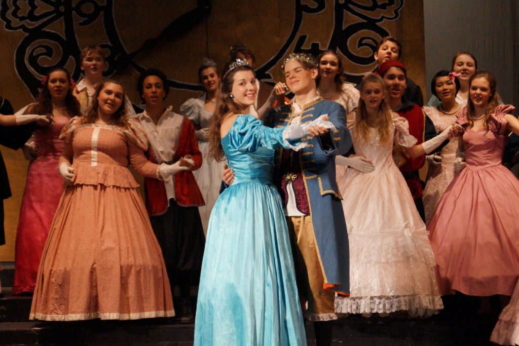 Students performing the musical Cinderella