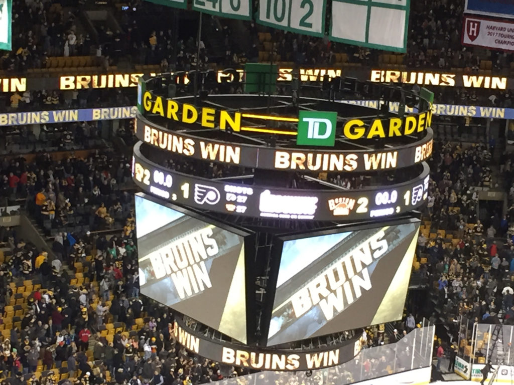 TD Gardens Bruins win sign