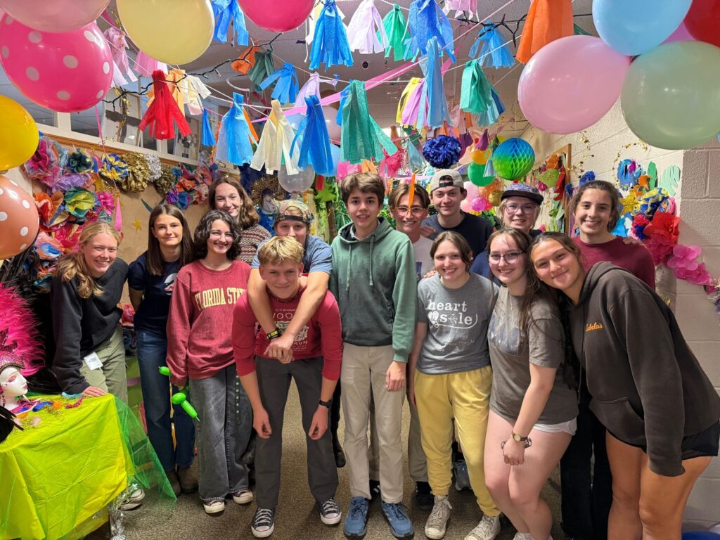 Members of Class of 2027 in their hallway