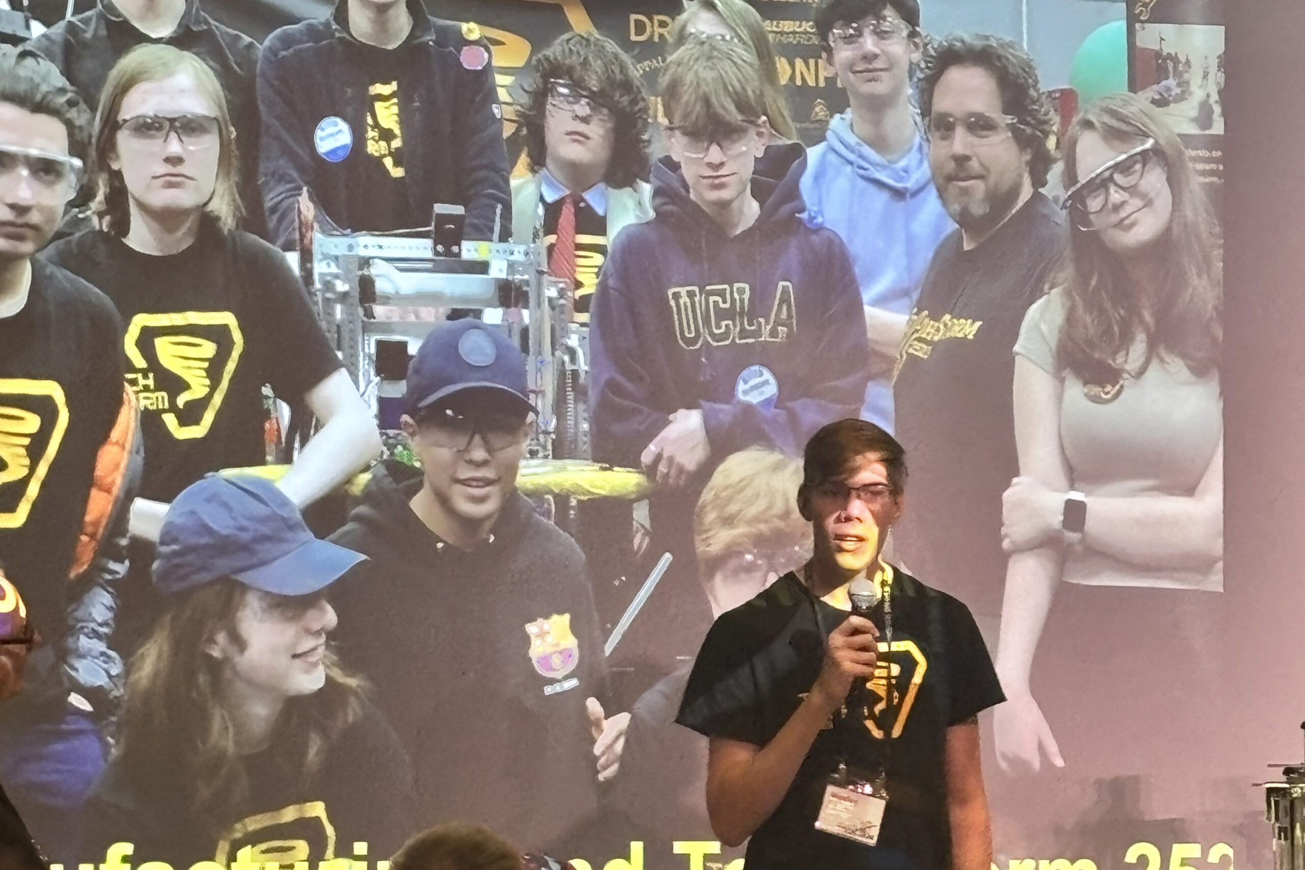 Robotics student talking