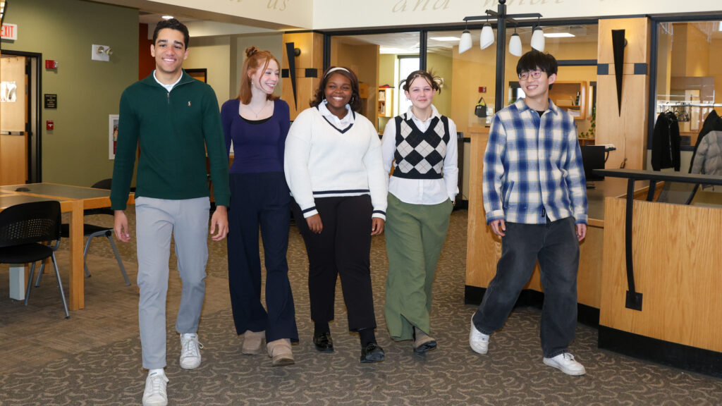 Students in library