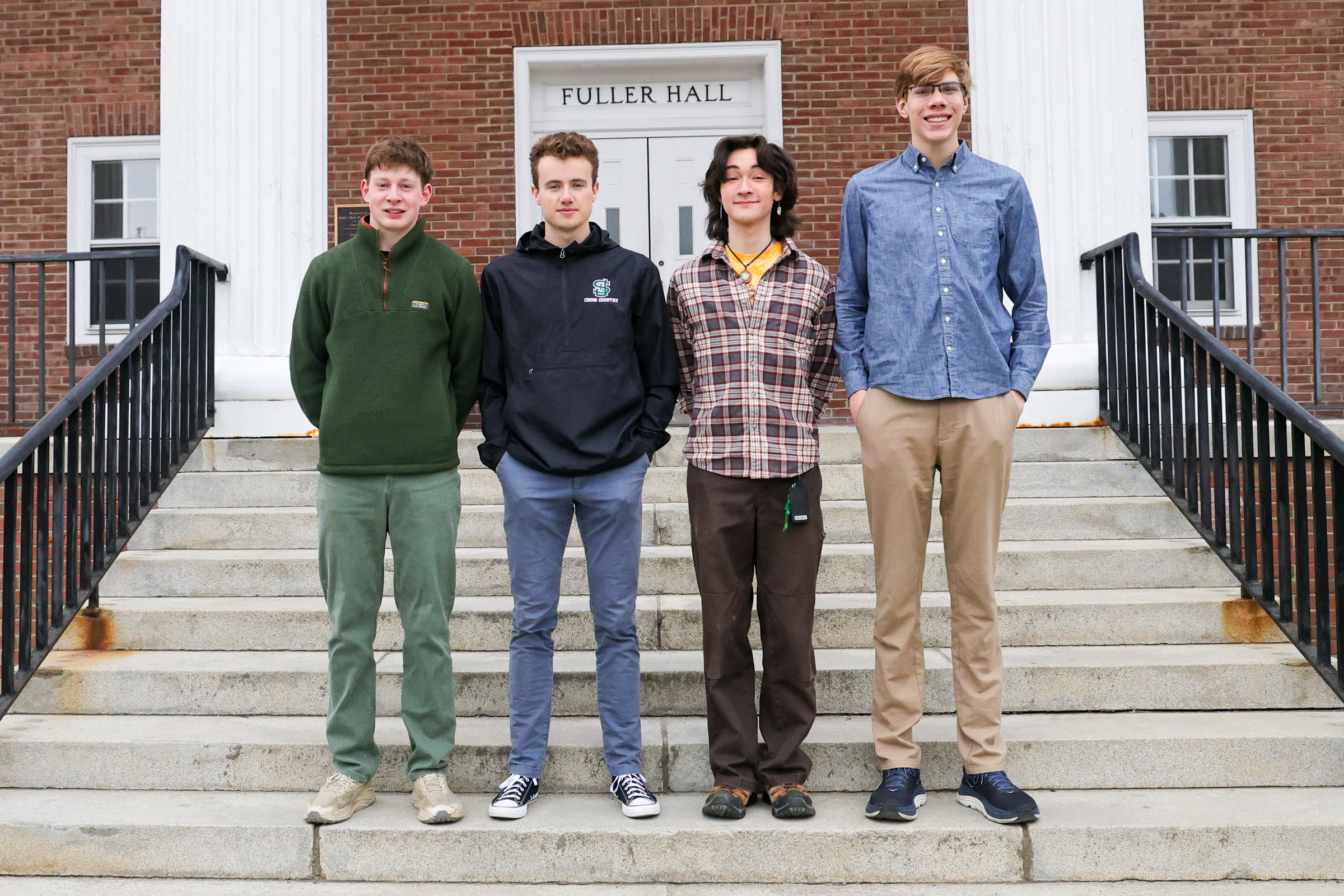 Students standing on the steps of Fuller Hall