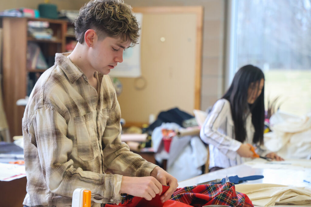 Students working in the fashion studio.